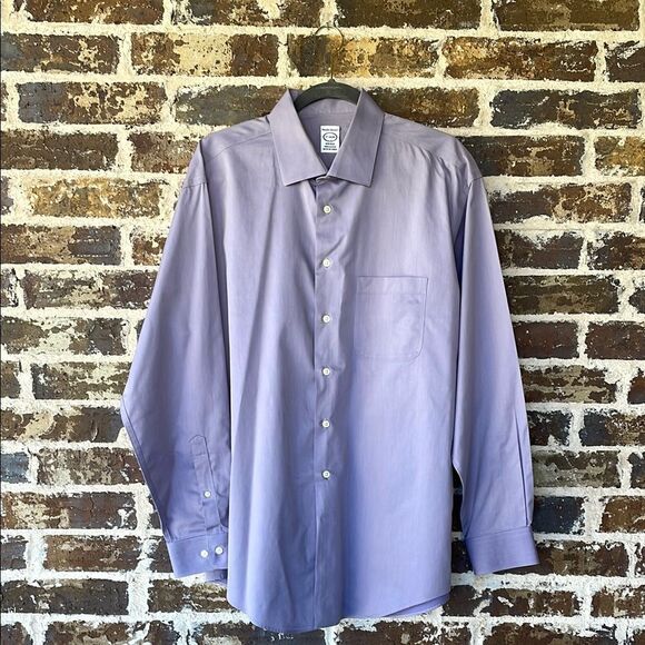 Pronto Uomo Purple Long Sleeve Cotton Non-Iron Dress Shirt Size 17 34/35 - Picture 1 of 6